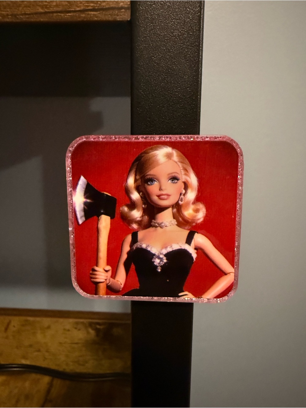 Barbie Holding an Axe Acrylic Magnet